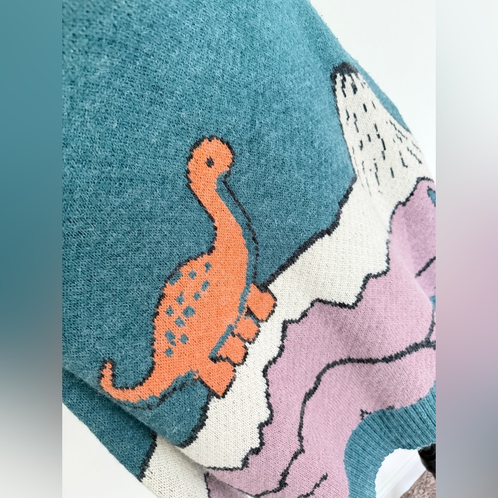 Aelfric Eden Dinosaur Sweater Sz L Dino Triassic Fossils Kawaii Cabin Core - Picture 7 of 16